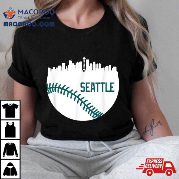 Seattle Baseball Downtown City Skyline Ballpark Fan Shirt