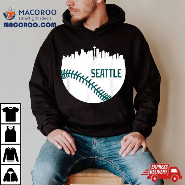 Seattle Baseball Downtown City Skyline Ballpark Fan Shirt