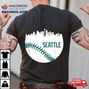 Seattle Baseball Downtown City Skyline Ballpark Fan Tshirt