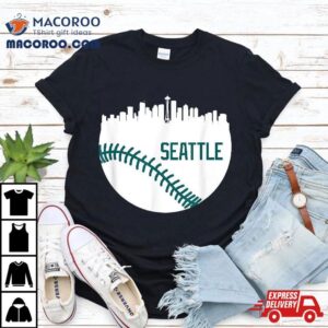 Seattle Baseball Downtown City Skyline Ballpark Fan Tshirt