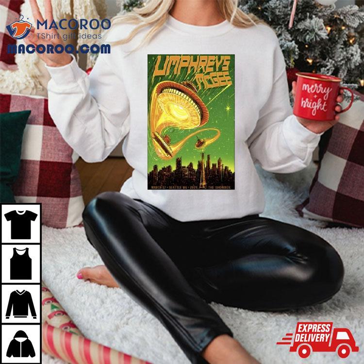 Seattle, Wa March 17 2024 Umphrey’s Mcgee Tour Poster Shirt Seattle, Wa March 17 2024 Umphrey’s Mcgee Tour Poster Shirt