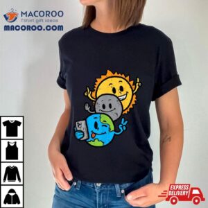 Selfie Earth Moon Sun Funny Total Solar Eclipse Kids Tshirt