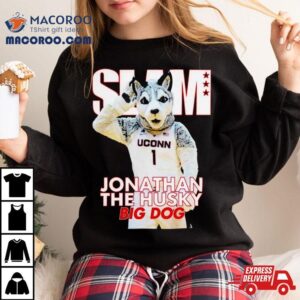Slam Uconn Huskies Mascot Jonathan The Husky Big Dog Tshirt