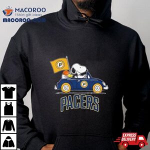 Snoopy And Woodstock Driving Car Indiana Pacers Tshirt