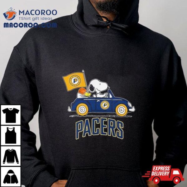 Snoopy And Woodstock Driving Car Indiana Pacers Shirt