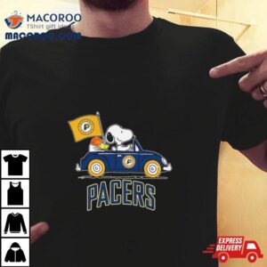 Snoopy And Woodstock Driving Car Indiana Pacers Tshirt