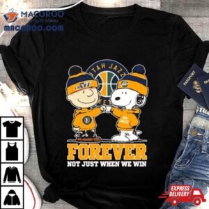 Snoopy Fist Bump Charlie Brown Utah Jazz Forever Not Just When We Win Tshirt