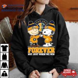 Snoopy Fist Bump Charlie Brown Utah Jazz Forever Not Just When We Win Tshirt