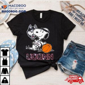 Snoopy Uconn Huskies Basketball Shirt