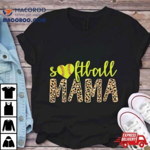 Softball Mama Cute Cheetah Mother S Day Sports Tshirt