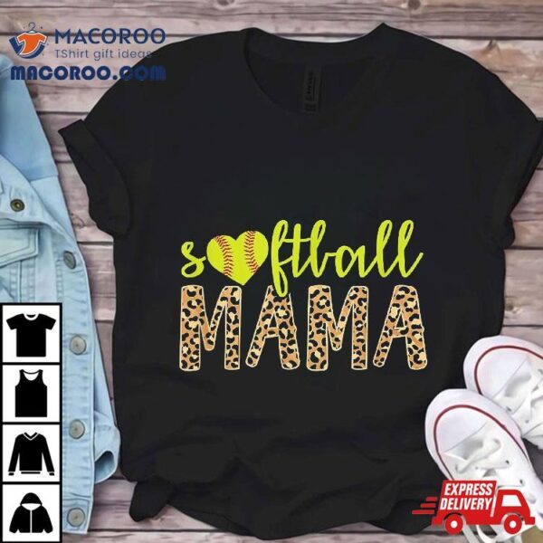 Softball Mama Cute Cheetah Mother’s Day Sports Shirt