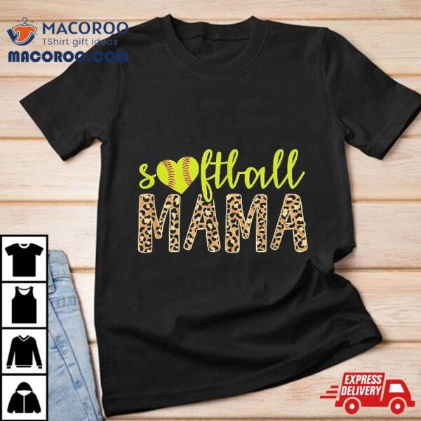 Softball Mama Cute Cheetah Mother’s Day Sports Shirt