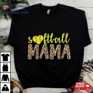 Softball Mama Cute Cheetah Mother S Day Sports Tshirt