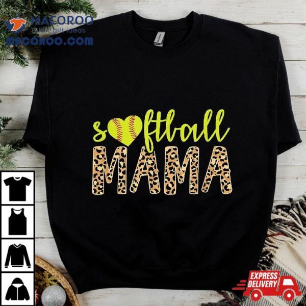 Softball Mama Cute Cheetah Mother’s Day Sports Shirt