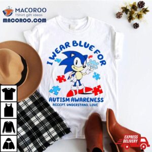 Sonic I Wear Blue For Autism Awareness Tshirt