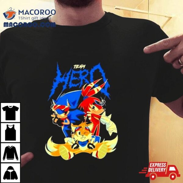 Sonic The Hedgehog Cartoon Team Hero Characters Shirt