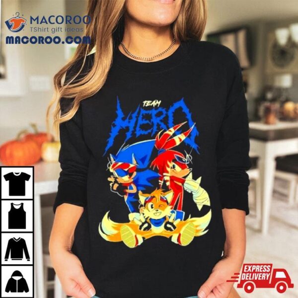 Sonic The Hedgehog Cartoon Team Hero Characters Shirt