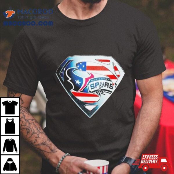 Superman Sports Houston Texans And San Antonio Spurs Logo Shirt