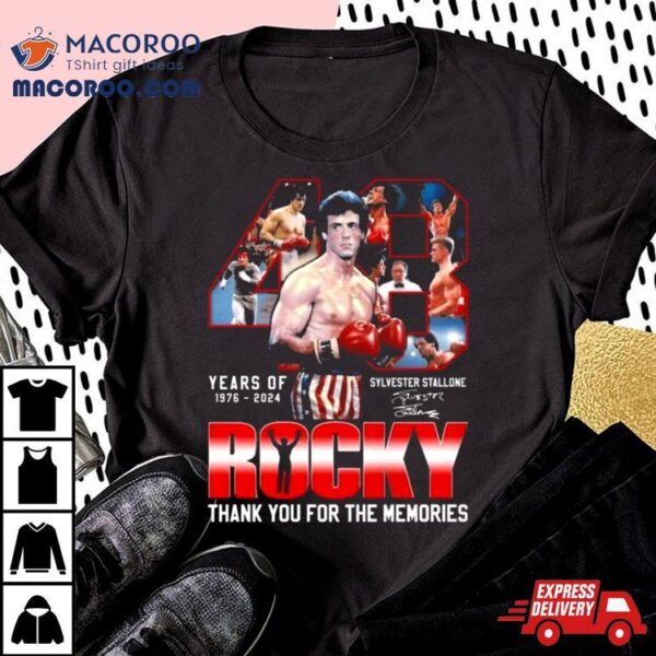 Sylvester Stallone 58 Years 1976 2024 Signature Rocky Thank You For The Memories Shirt