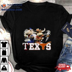 Texas Longhorns And Texas Rangers Mascots Champions Tshirt