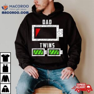 Tired Twin Dad Low Battery Of Twins Funny Shirt