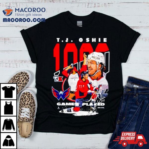 Tj Oshie Washington Capitals 1000 Games Played Signature Shirt