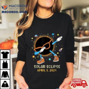 Total Solar Eclipse 2024 Funny Dabbing For Kids Toddler Boys Shirt