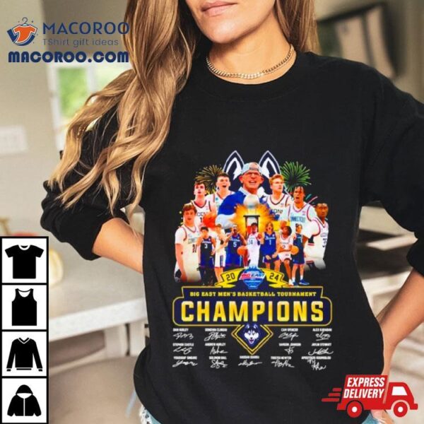 Uconn Huskies 2024 Big East Women’s Basketball Conference Tournament Champions Signatures Shirt