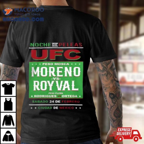 Ufc Store Fanatics Branded Black Moreno Vs. Royval 2 Fight Night Mexico City Matchup Shirt