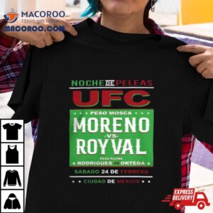 Ufc Store Fanatics Branded Black Moreno Vs. Royval 2 Fight Night Mexico City Matchup Shirt