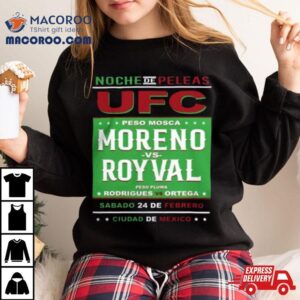 Ufc Store Fanatics Branded Black Moreno Vs Royval Fight Night Mexico City Matchup Tshirt