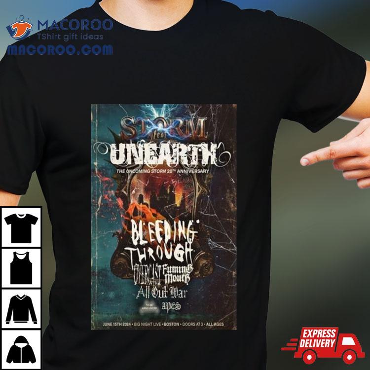 Unearth Celebrate 20 Years Of Our Album The Oncoming Storm June 15th 2024 Shirt Unearth Celebrate 20 Years Of Our Album The Oncoming Storm June 15th 2024 Shirt