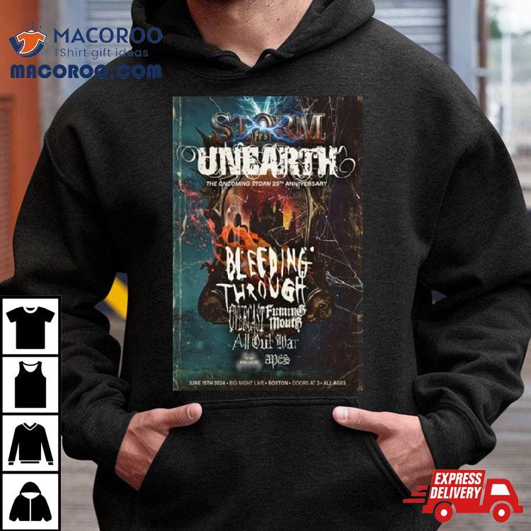 Unearth Celebrate 20 Years Of Our Album The Oncoming Storm June 15th 2024 Shirt Unearth Celebrate 20 Years Of Our Album The Oncoming Storm June 15th 2024 Shirt