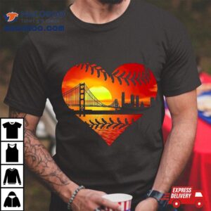 Us San Francisco Baseball Patriotic Vintage Heart Shirt