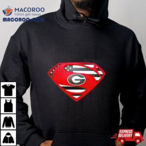 Usa Flag Inside Georgia Bulldogs Superman Tshirt