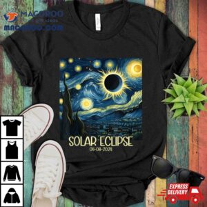Van Gogh Starry Night Total Solar Eclipse April Tshirt