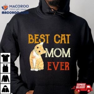 Vintage Cat Best Mom Ever Meow With My Funny Kitty Shirt