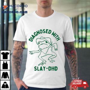 Vintage Retro Funny Frog Diagnosed With Slay – Dhd Present I Shirt