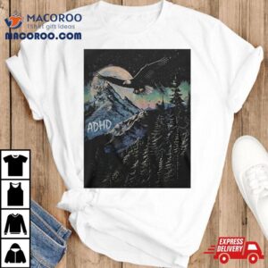 Wavey Goods Adhd Eagle Soaring Through The Glowing Night Sky Shirt