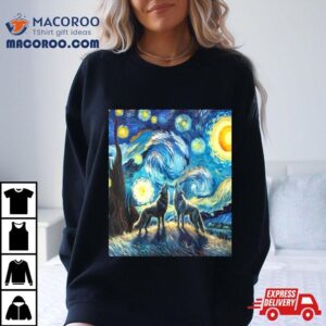 Wolves Howling At The Starry Moon Tshirt