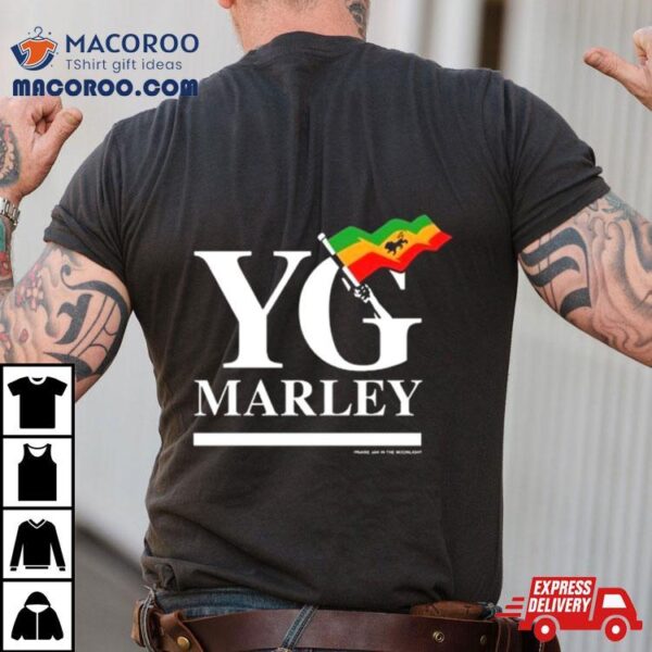 Yg Marley Flag Logo Praise Jah In The Moonlighshirt