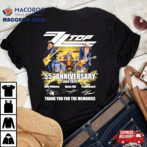 Zz Top 55th Anniversary 1969 2024 Billy Gibbons Dusty Hill And Frank Beard Signatures Shirt