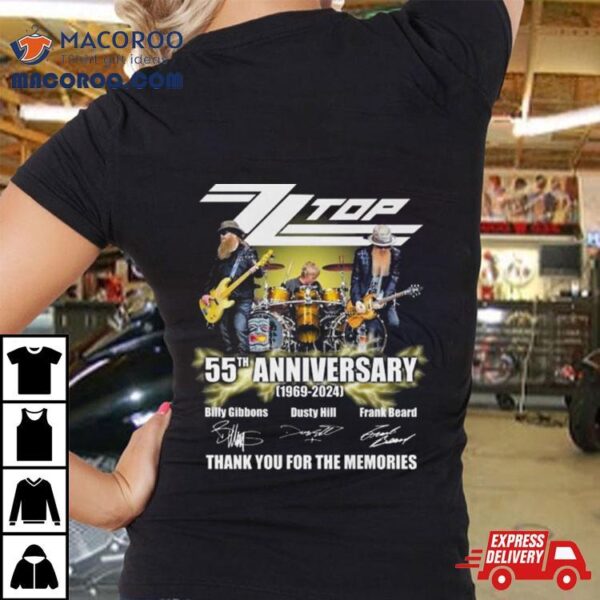 Zz Top 55th Anniversary 1969 2024 Thank You For The Memories Signatures Shirt