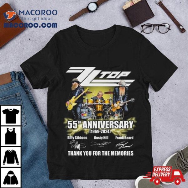 Zz Top 55th Anniversary 1969 2024 Thank You For The Memories Signatures Shirt