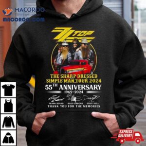 Zz Top The Sharp Dressed Simple Man Tour 2024 55th Anniversary 1969 2024 Thank You For The Memories Signatures Shirt