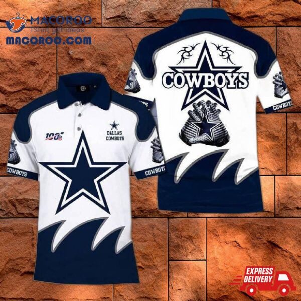 100th Nfl Dallas Cowboys 3D Polo Shirt