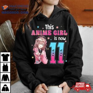 11 Years Old Girl Kawaii Gifts Anime 11th Birthday Kids Shirt