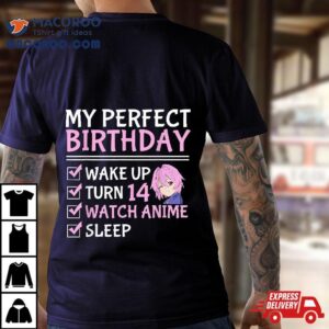 14th Perfect Birthday Watch Anime 14 Years Old Girls Shirt
