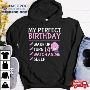 14th Perfect Birthday Watch Anime 14 Years Old Girls Shirt