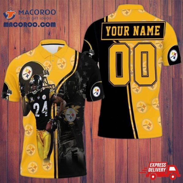 24 Justin Gilbert Player Pittsburgh Steelers 2020 Nfl Season Personalized Polo Shirt All-over Print